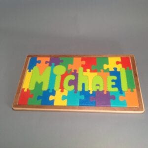Color Jigsaw Puzzle spelled Michael